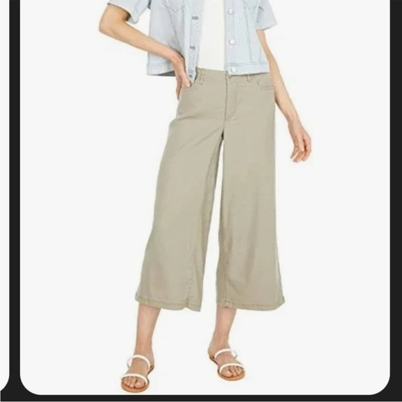 NYDJ Lift x Tuck Linen Blend Cropped Wide-Leg Pants Neutral Size 0 - Picture 16 of 16